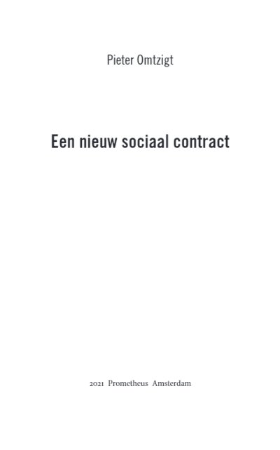 Een Nieuw Sociaal Contract - Pieter Omtzigt Kopen? ⋆ Invulboekjes.nl