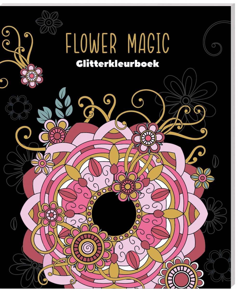 native Geval factor Glitter kleurboek Black edition - Flower Magic Kopen? ⋆ Invulboekjes.nl