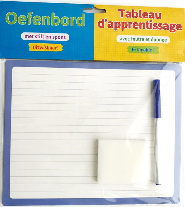 Oefenbord met stift en spons (uitwisbaar)