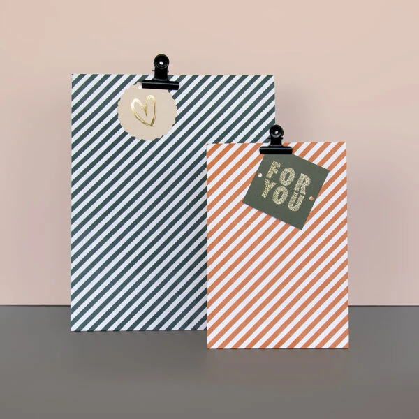 Cadeaulabels Duo - For You Dots - Green / Cognac - 50 stuks - Afbeelding 2