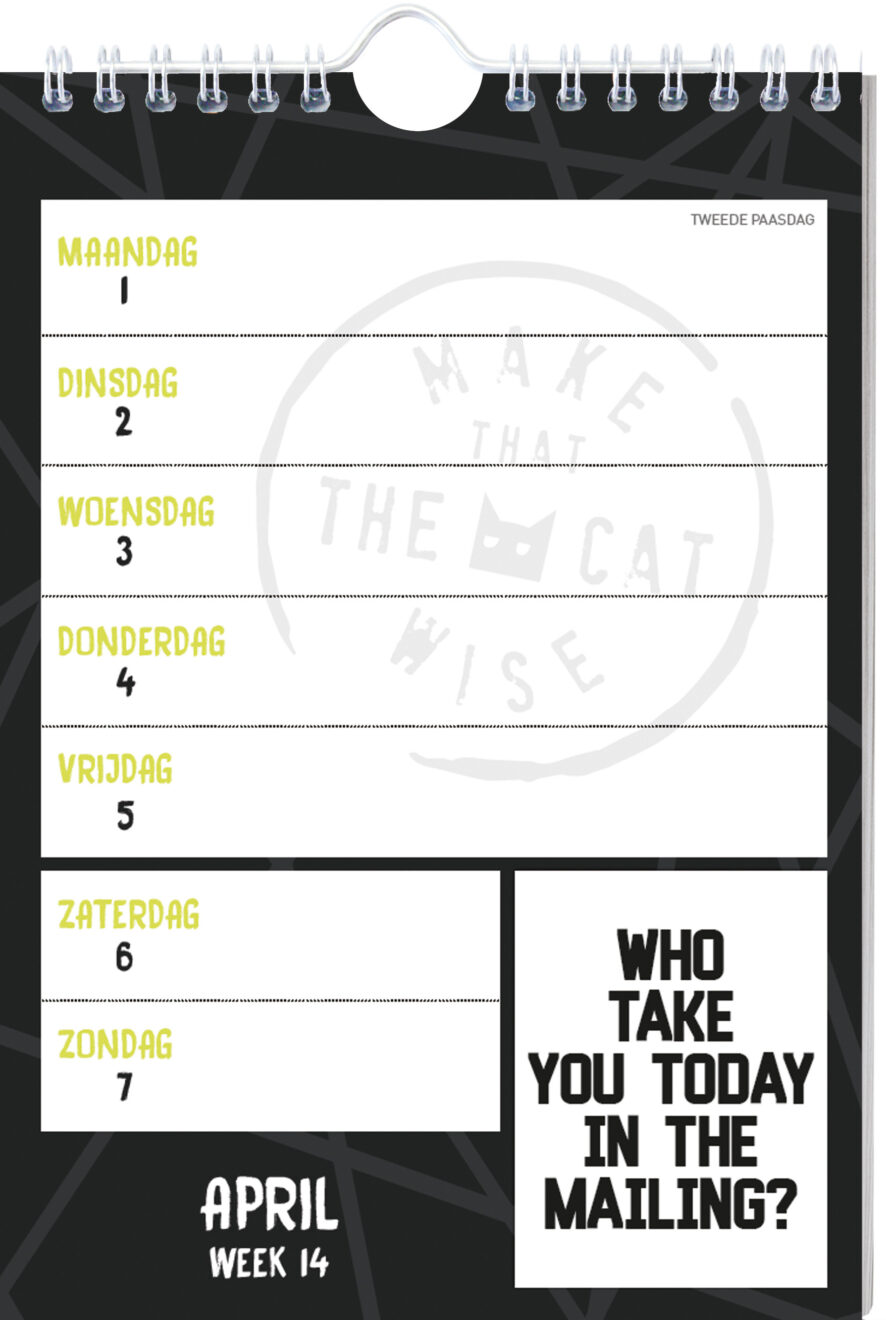 Make That The Cat Wise Weekkalender Kopen Invulboekjes Nl