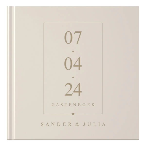Ontwerp Je Eigen Gastenboek Bruiloft Modern Date Beige (3)