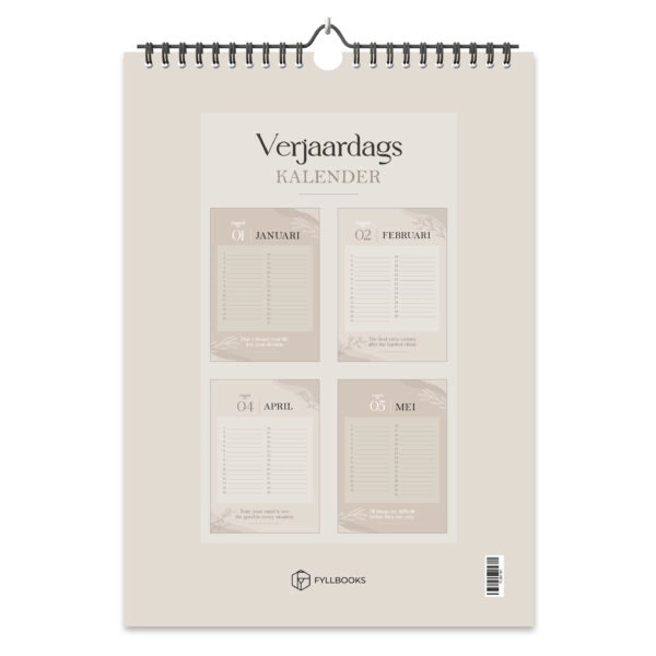 Fyllbooks Verjaardagskalender Beige (2)