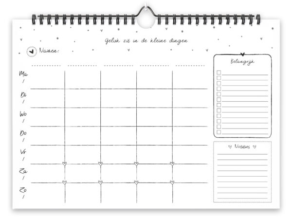 Fyllbooks Familieplanner A4 Zwart Wit (3)