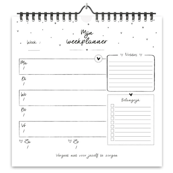 Fyllbooks Mijn Weekplanner Datumloos Zwart Wit (3)