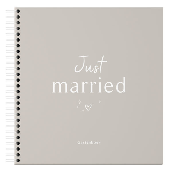 Fyllbooks Gastenboek Bruiloft Just Married Zand (1)