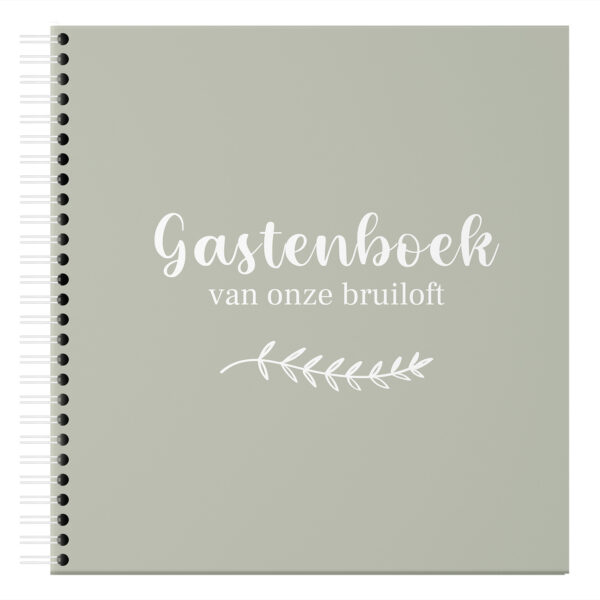 Fyllbooks Gastenboek Van Onze Bruiloft Olijfgroen (1)