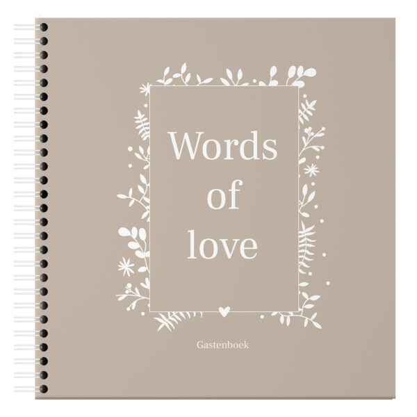 Fyllbooks Guestbook Words Of Love Taupe Universeel (1)