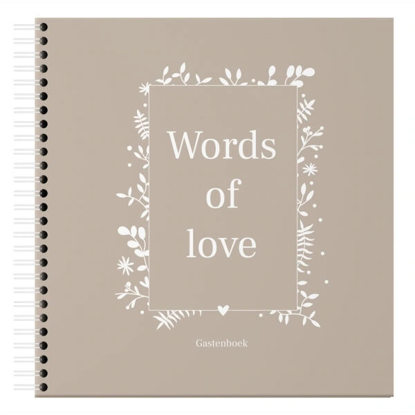 Fyllbooks Guestbook Words Of Love Taupe Universeel (1)