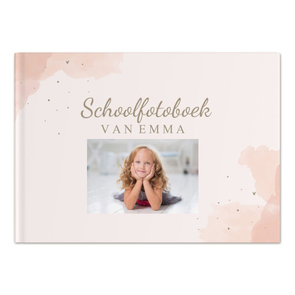 Ontwerp Je Eigen Schoolfotoboek Watercolour Picture Pink (1)